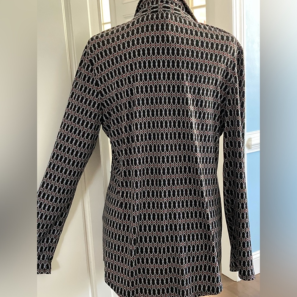 Large Top Work Top Church Blouse Jones New York Red White Blue Top Size Large - Picture 6 of 8